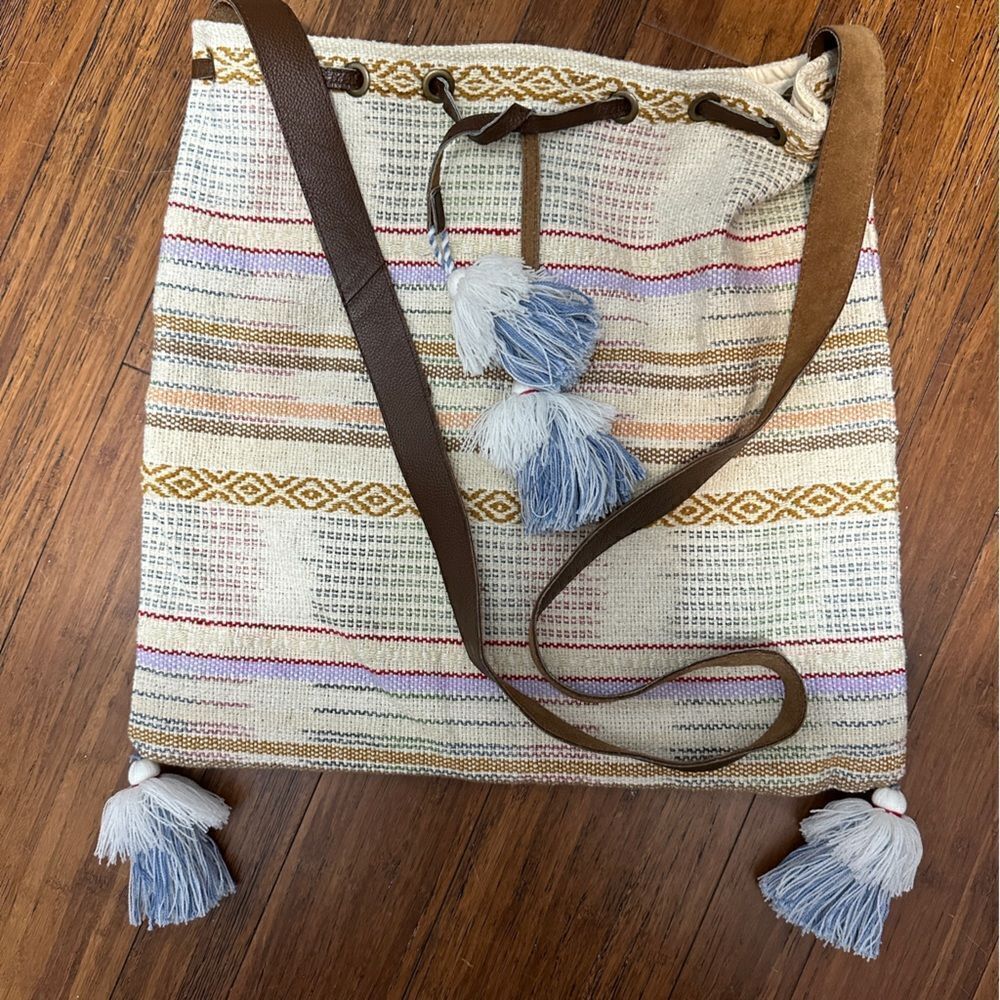 Love Stitch Wanderer Bohemian Drawstring Tote Bag